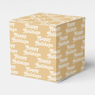 "Happy Holidays" Kamel khaki weißes Holiday Gesche Geschenkschachtel