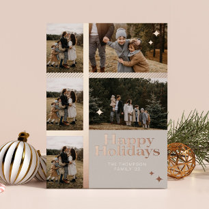 Happy Holidays Kariert 5 Family Foto Kariert Colla Folien Feiertagskarte