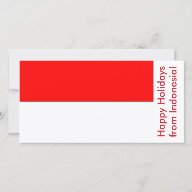 Happy Holidays Karte mit Flagge Indonesiens (Vorderseite)