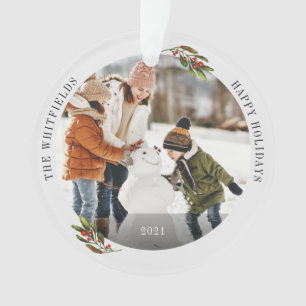 Happy Holidays Keepake Weihnachten Familie Foto Ornament
