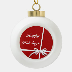 Happy Holidays Keramik Kugel-Ornament