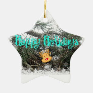Happy Holidays Keramik Ornament