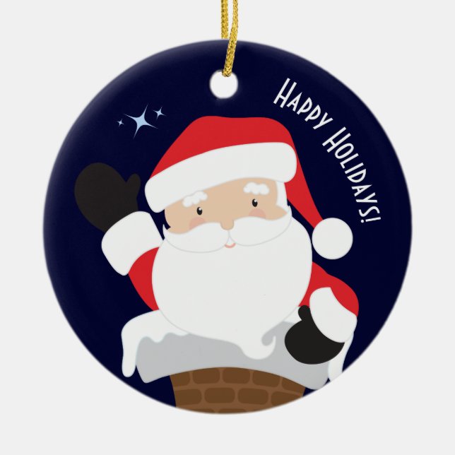 Happy Holidays Keramik Ornament (Vorne)