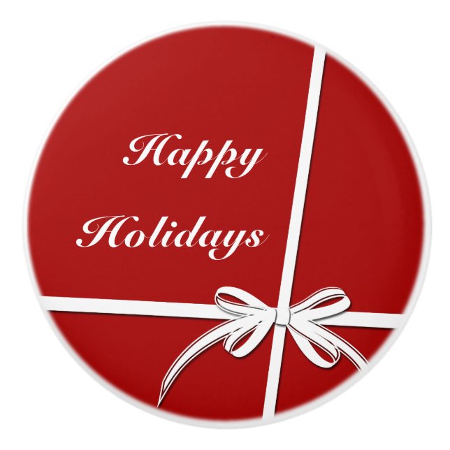 Happy Holidays Keramikknauf (Vorderseite)