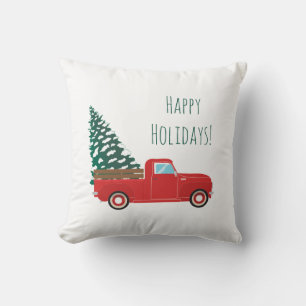 Happy Holidays Kleiner Lieferwagen Auto Weihnachts Kissen