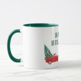 Happy Holidays Kleiner Lieferwagen LKW Weihnachtsb Tasse