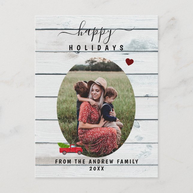 Happy Holidays - kundenspezifische Foto Feiertagspostkarte (Vorderseite)