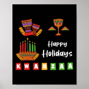 Happy Holidays Kwanzaa Hanukkah für Männer Frauen Poster