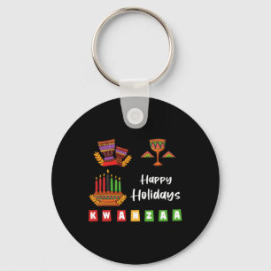 Happy Holidays Kwanzaa Hanukkah für Männer Frauen  Schlüsselanhänger