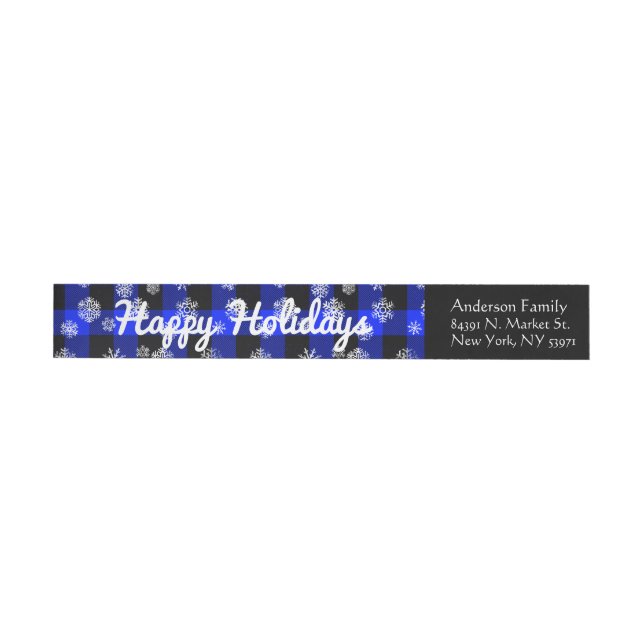 Happy Holidays l Snowflakes Blue Buffalo Kariert (Person)