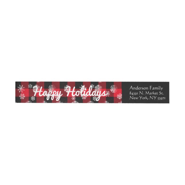 Happy Holidays l Snowflakes Rotes Buffalo Kariert (Person)