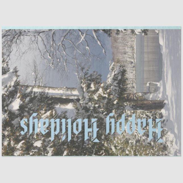 Happy Holidays Lakeside Tissue Seidenpapier (Vorderseite)