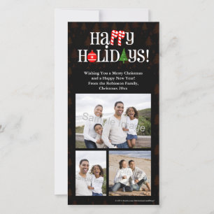 Happy Holidays Letter Icons Feiertagskarte