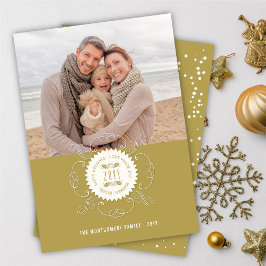 Happy Holidays Liebe Peace Joy Verziertes Siegel F Feiertagskarte