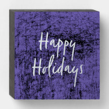 Happy Holidays Lila Holzschild