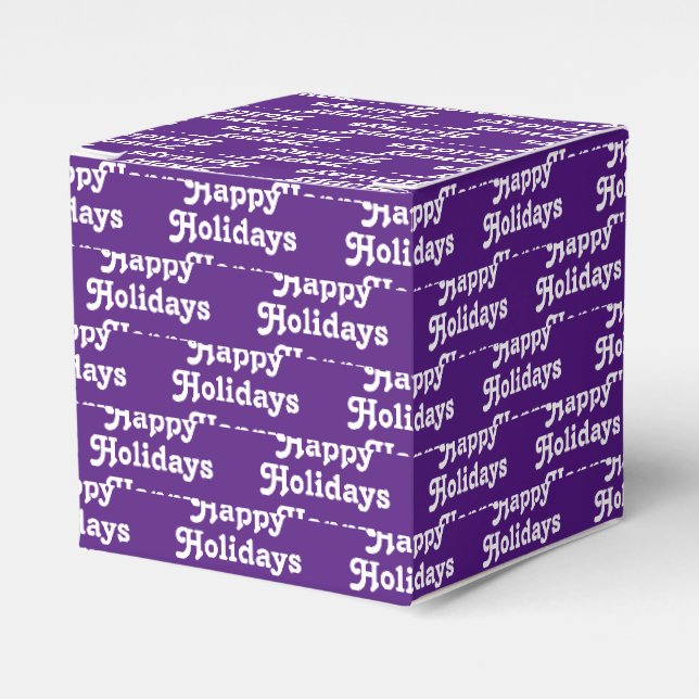 "Happy Holidays" lila violette Weihnachtsgeschenke Geschenkschachtel (Vorderseite)