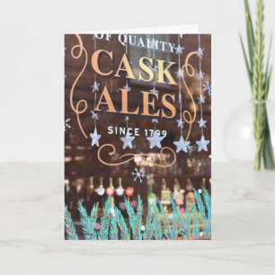 Happy Holidays London UK Christmas Pub Window Karte