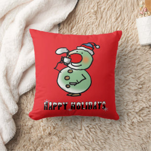 Happy Holidays (lustiger Schneemann) Kissen