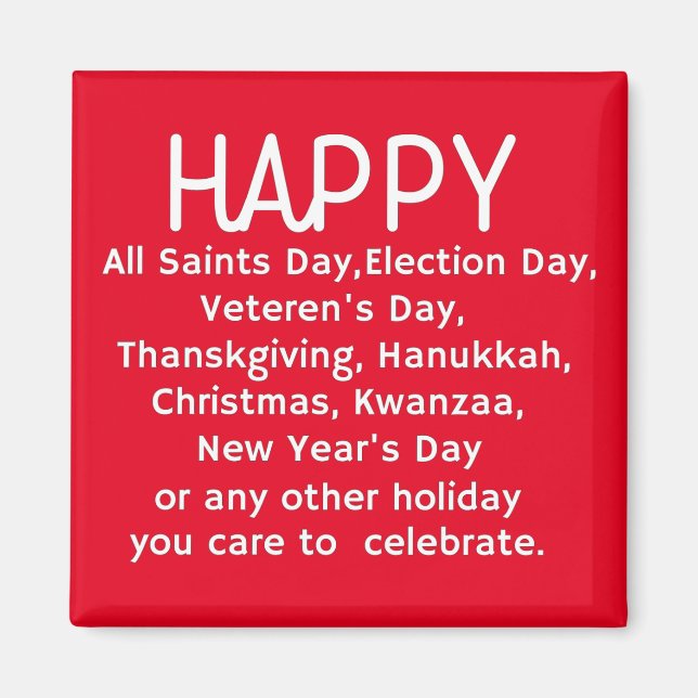 Happy Holidays Magnet (Vorne)