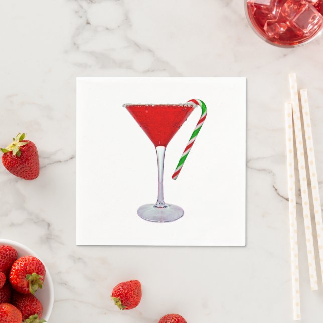 Happy Holidays Martini Glass Serviette (Beispiel)