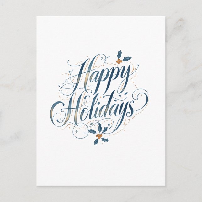 Happy Holidays Merry Christmas Family New Year Postkarte (Vorderseite)