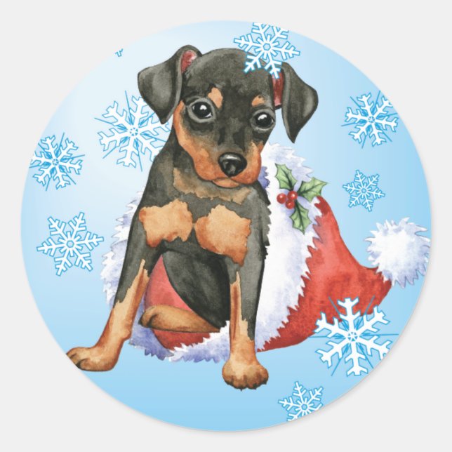 Happy Holidays Min Button Runder Aufkleber (Vorderseite)