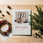 Happy Holidays Minimalistische Weihnachtskarte Feiertagspostkarte<br><div class="desc">Ein moderner minimalistischer Schriftart für Happy Holidays</div>