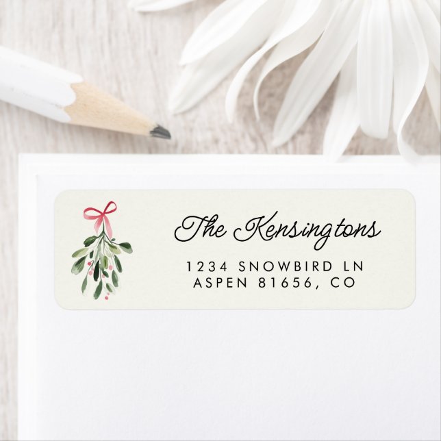 Happy Holidays Mistletoe Custom Familienname (Insitu)