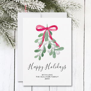 Happy Holidays Mistletoe Feiertagskarte