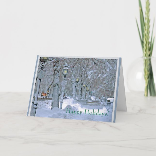 Happy Holidays mit einem Gefühl Schnee in der Luft Karte (Vorderseite)