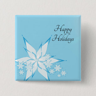 Happy Holidays mit Snowflake Art Button