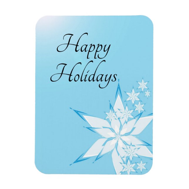 Happy Holidays mit Snowflake Art Magnet (Vertikal)