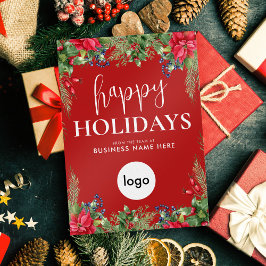 Happy Holidays Modern Christmas Business Logo Feiertagskarte