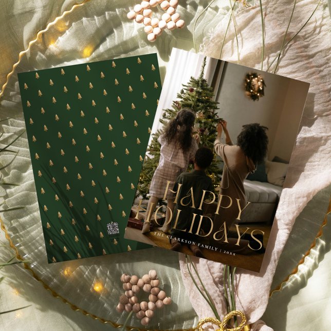 Happy Holidays Modern Gold Feiertagskarte (Von Creator hochgeladen)
