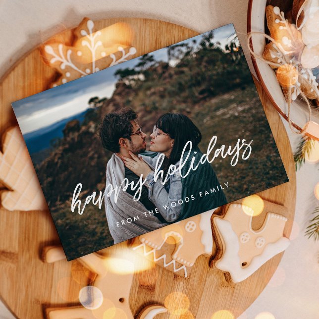 Happy Holidays Modern Typografy Foto Weihnachten (Von Creator hochgeladen)