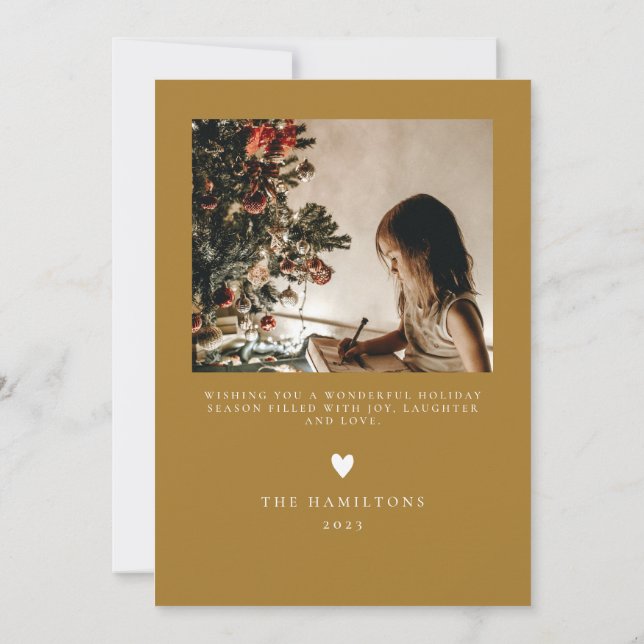 Happy Holidays Moderne Minimalistische Gold Card Einladung (Rückseite)