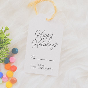Happy Holidays   Moderne Weihnachten Geschenkanhänger