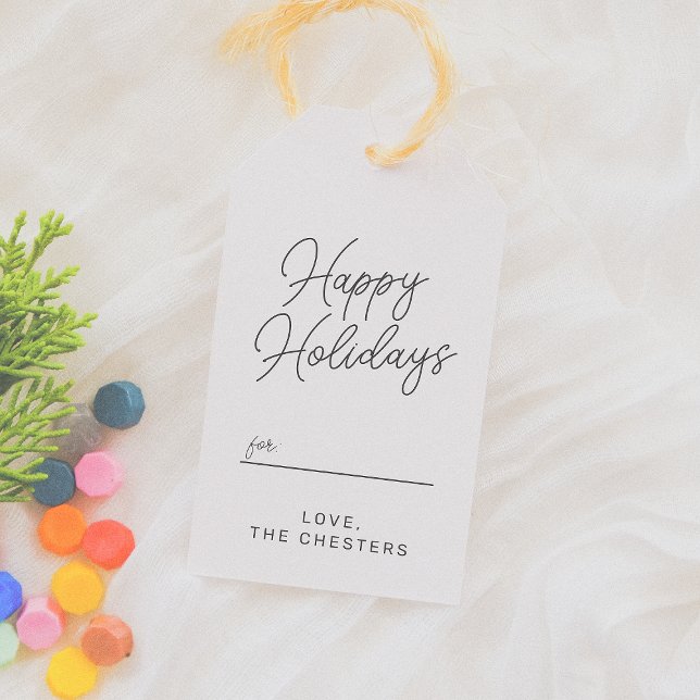 Happy Holidays | Moderne Weihnachten Geschenkanhänger (Von Creator hochgeladen)