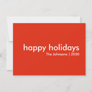 Happy Holidays   Modernes, einfaches Minimal Brigh Feiertagskarte