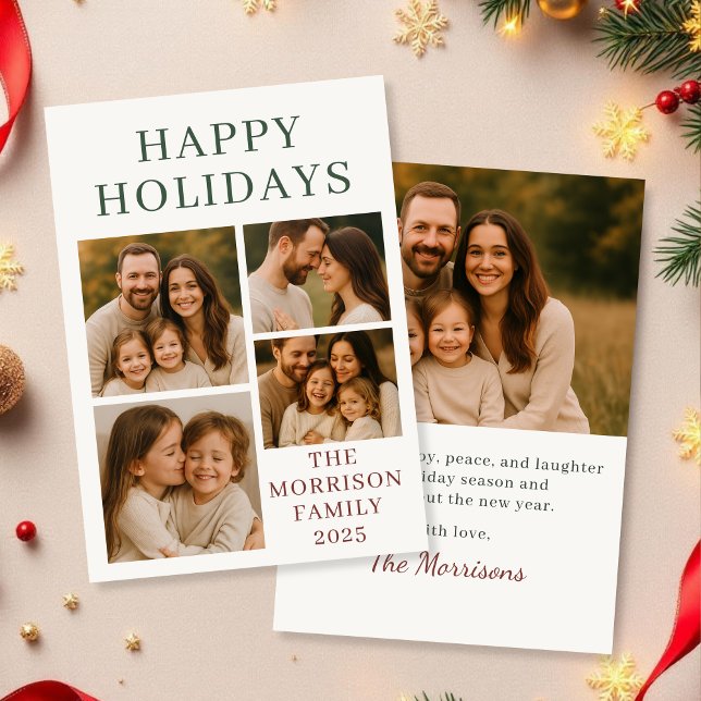 Happy Holidays Modernes Foto Elegante Holiday Card Einladung (Von Creator hochgeladen)