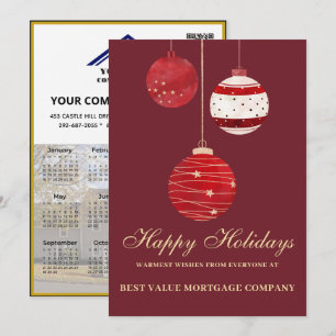 Happy Holidays Modernes Foto Kalender Business Feiertagskarte