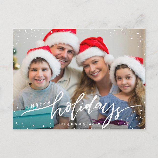 Happy Holidays Modernes FOTO Weihnachtsgrüße Postkarte (Vorderseite)