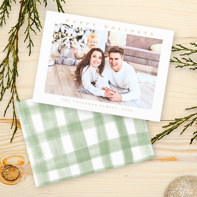 Happy Holidays Modernes Minimales Foto Feiertagskarte (Von Creator hochgeladen)