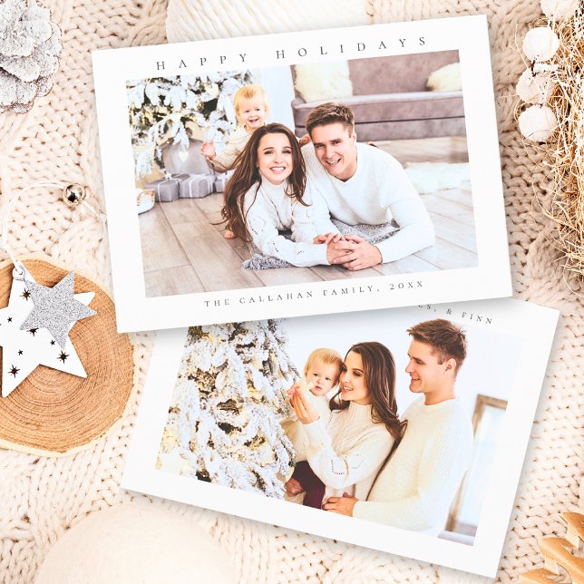 Happy Holidays Modernes Minimales Foto Feiertagskarte (Von Creator hochgeladen)