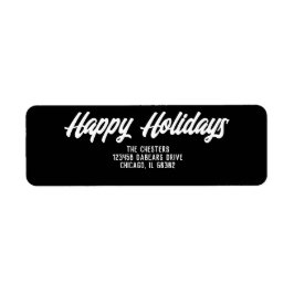 Happy Holidays Modernes Script Classic Black Retur