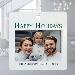 Happy Holidays Modernes, stilvolles Familiengesche Ornament Aus Metall
