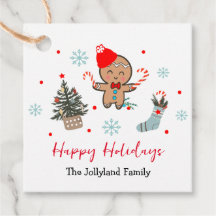 Happy Holidays Nature Pine tree Gingerbrot Mann