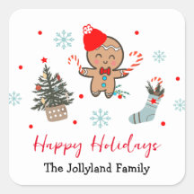 Happy Holidays Nature Pine tree Gingerbrot Mann