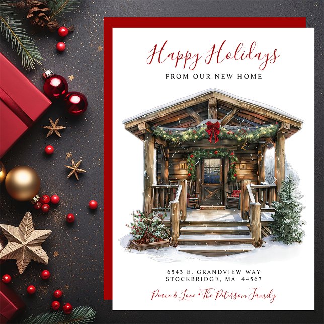 Happy Holidays Neue Zuhause Fronttür verschieben Ankündigung (Von Creator hochgeladen)