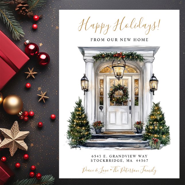 Happy Holidays Neue Zuhause Fronttür verschieben Ankündigung (Von Creator hochgeladen)